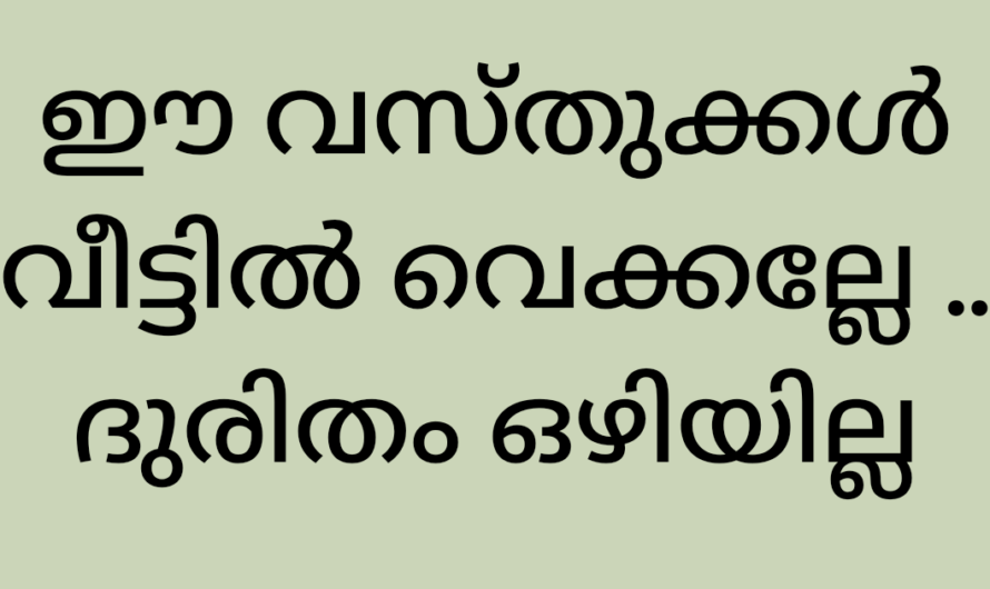 വീട്ടിൽ ഈ വസ്തുക്കൾ വെച്ചാൽ ദുഃഖം ഒഴിയില്ല.