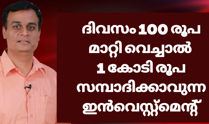 ദിവസം 100 രൂപ മാറ്റി വെച്ചാൽ 1 കോടി റിട്ടേൺ കിട്ടുന്ന ഇൻവെസ്റ്റ്മെൻ്റ്