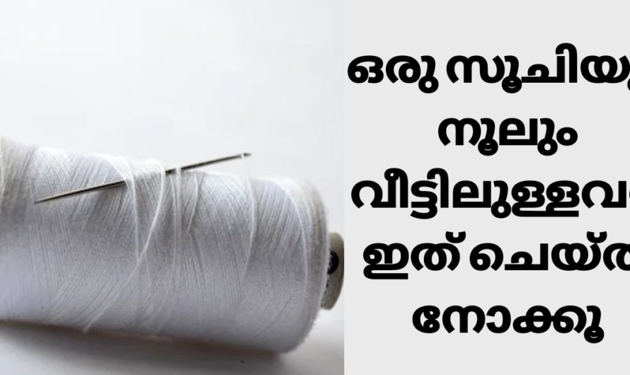 സൂചിയും നൂലും ഉണ്ടെങ്കിൽ ഈ ട്രിക്ക് ആർക്കും പരീക്ഷിക്കാം